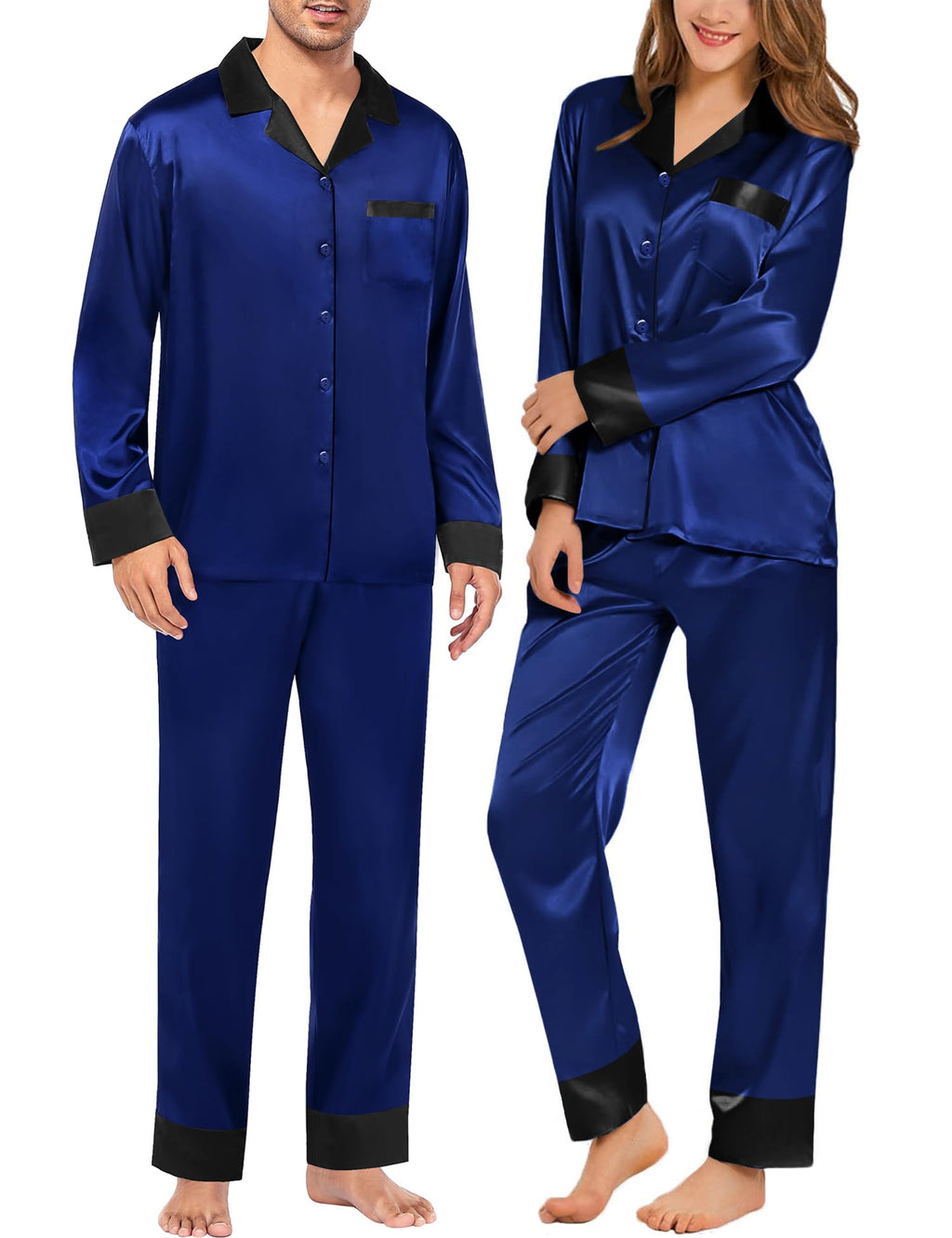 Couples Satin Pajama Set — Short Sleeve