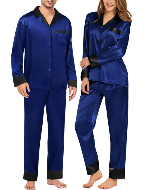 Couples Satin Pajama Set — Short Sleeve